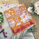 Vriksham Mustered Kalamkari Saree with Nizam Border-VS4306